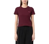 Vans Ribbing Mini Tee-b T-Shirt, Rouge, L Femme
