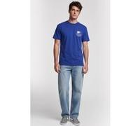 Vans Stacked Hi Ss Tee Blue Taille: L | T-Shirts Outlet | Homme | Bleu