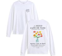 Vans - T-shirt en coton à manches longues - Cafe Vans LS Tee White pour Homme en Coton - Taille L - Blanc Blanc L