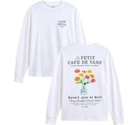 Vans - T-shirt en coton à manches longues - Cafe Vans LS Tee White pour Homme en Coton - Taille M - Blanc Blanc M