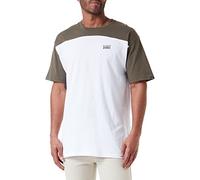 Vans T-Shirt Script Crew Block SS pour Homme, Feuille de Raisin Blanc, XS