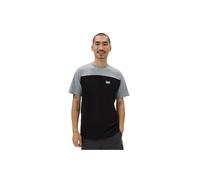 Vans T-Shirt Script Crew Block SS pour Homme, Noir-Gris chiné, XS
