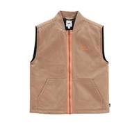 Vans - Veste sans manches en coton zippée avec logo - Femme - Vestes - Brun - Taille: 40 FR