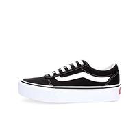 Vans Ward Platform, Sneaker Basse Femme, Noir Canvas Black/White, 34.5 EU