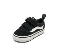 Vans Ward V-Velcro Suede, Baskets Mixte Enfant -Noir ((Suede/Canvas) Black/White) - 24 EU