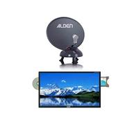 VANSAT Antenne Automatique 60cm Transportable Anti-obstacle Fourgon Camping-Car + TV AIO 22" Carte Fransat Intégrée