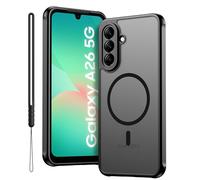 Vansdon Coque Magnétique pour Samsung Galaxy A26 5G, Compatible avec MagSafe, Étui de Protection Anti-Collision en TPU Translucide avec Dos en PC pour Samsung Galaxy A26-Noir
