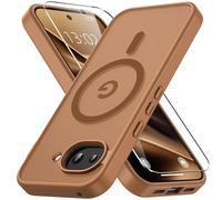 Vansdon Coque pour Google Pixel 10a, compatible avec MagSafe, coque de protection magnétique translucide mate fine avec 1 protecteur d'écran - Protection de qualité militaire contre les chutes (marron