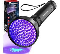 Vansky Lampe UV à lumière noire, lampe de poche UV 100 LED UV 395 nm, lumière bleue sèche pour chats, chiens, animaux domestiques, détecteurs d'urine, piles non incluses