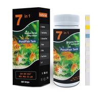 Vansuky Bandelettes de Test Aquarium 7-en-1 - Analyse de l’Eau pour Aquariums & Étangs, Mesure pH, Dureté, Carbonates, Chlore, Nitrates, Nitrites - 100 Bandelettes