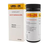 VANSUKY Bandelettes Urinaires Kétone & Glucose - Pack de 100, Dépistage Rapide à Domicile et en Clinique (Anti-VC, Qualité Médicale, Échelle de Couleurs Intégrée)