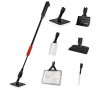 VANSUKY Ensemble d'outils de nettoyage d'aquarium 6 en 1 - Kit de nettoyage extensible pour aquarium avec filet, brosse éponge, grattoir à algues, râteau à gravier, brosse à tube - Plastique