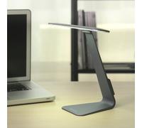 VANSUKY Lampe de table rechargeable à LED (800 mA), commande tactile à 3 niveaux réglables, base en ABS LED pour bureau à domicile + abat-jour lampe de bureau de lecture Lampes de table à charge USB, design élégant pour la décoration de la maison et du bureau( Gris )