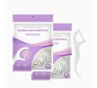 VANSUKY Lot de 2 paquets de 100 cure-fils dentaires à double ligne - Portée postérieure, fil plus fin et plus résistant - Résistant à la déchirure - Enlèvement de la plaque dentaire et soin des