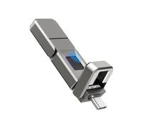 Vansuny 64Go Clé USB crypté par Empreinte Digitale jusqu'à 150 Mo/s | 10 empreintes disponibles, USB 3.1 Gen 1 Clé USB C pour iPhone 15/16/17, smartphone, tablette, ordinateur portable
