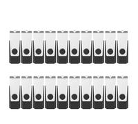 Vansuny Lot de 20 clés USB 2.0 de 4 Go Noir U666 | Pendive Clé USB 4 Go avec couvercle en métal rotatif à 360° pour ordinateur portable/PC/TV/autoradio