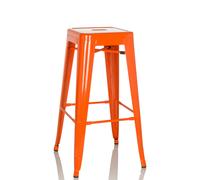hjh OFFICE Tabouret de Bar VANTAGGIO High Métal Orange, Tabouret Industriel Haut, empilable, 645080