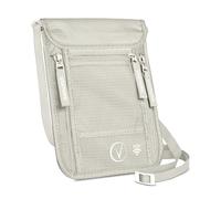 Vantamo Porte-passeport fin pour voyage, portefeuille tour de cou protégé RFID pour homme et femme, convient pour téléphone, documents et cartes, Gris nuage