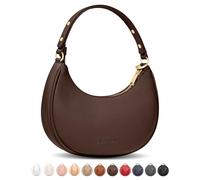 Vantamo Sac demi-lune pour femme en similicuir, avec protection antivol RFID, bandoulière réglable, fermetures éclair dorées et clip anti-pickpocket. Idéal pour un usage quotidien.