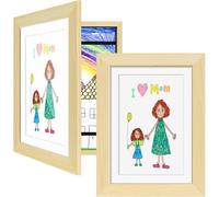 Vantimo 2 Cadre photo A4 Dessin Enfant pour le Rangement et la PréSentation des Dessins d'enfants à Changer Format Stocke jusqu'à 150 Créations bois