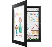 Vantimo Cadre A4 Dessin Enfant, Cadre photo pour le Rangement et la PréSentation des Dessins d'enfants à Changer Format Stocke jusqu'à 150 Créations[Noir，2,Bois]