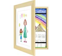 Vantimo Cadre photo A4 Dessin Enfant pour le Rangement et la PréSentation des Dessins d'enfants à Changer Format Stocke jusqu'à 150 Créations bois
