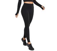 VANTONIA Legging de yoga pour femme sans couture sur le devant avec poches - Collants taille haute - Pantalon actif - 63,5 cm, noir, Taille M