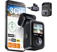 VANTRUE E360 Plus 3 Canaux Dashcam Voiture, Dash Cam 5.2K Panoramique + 1440P Double STARVIS 2 HDR, Camera Embarquée 360 degrés Infrarouge, 24H Mode Parking, Contrôle Vocal FR, Écran Tactile, Max. 1To