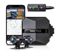 VANTRUE F1 4K+1080P Caméra de Moto étanche IP67,5GHz WiFi GPS Dashcam Moto Avant et Arrière, Alertes Vocales, 24H Détection de Collision,Statistiques de Kilométrage,WDR & HDR & Appli,300° Max 512G
