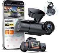VANTRUE N4S Triple STARVIS 2 Dashcam Voiture 2.7K+2.5K+2.5K Avant et Arrière, 5GHz WiFi GPS Camera Embarquée Infrarouge, 3 Canuax HDR 360°, Contrôle Vocale Français, 15s Pré-Enregistrement, Max 1 to