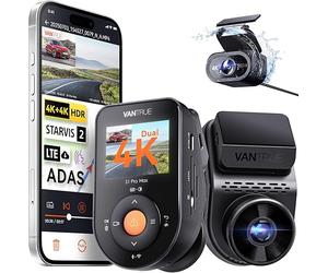 Vantrue S1 Pro Max dashcam avant et arrière 4K+4K (2160P+2160P), double caméra embarquée avec vision nocturne Starvis2 HDR PlatePix, WiFi 5 GHz, GPS, LTE en option