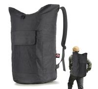 Vanu Campers® Sac à dos de voyage pour linge sale XXL 115 l, grand sac à linge avec bretelles rembourrées, sac à linge, pliable, sac de plage, indéchirable, Noir , Taille unique, Classique