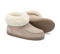 Vanuba Chaussons femme Peppin - Pantoufles femme confortables, chausson chaud et durable avec semelle ultra douce 38 EU, Beige/Blanc