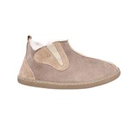 Vanuba COLUMBIA pantoufles femme en cuir naturel- chaussons femme confort avec semelle antidérapante, slippers hiver, 40 EU, Beige/Blanc