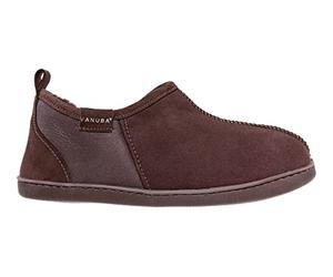 Vanuba Dorper - chausson homme cuir confortable slippers pantoufles souples maison pantoufle charentaise homme mode chausson mules 43 EU, Marron