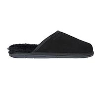 Vanuba Soay - Chaussons homme en cuir naturel, pantoufles confortables et chausson souple, hiver chaud et élégant - 44 EU, Noir