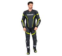 Vanucci VSM-4 Hommes Combinaison cuir 1 pièce Noir/Blanc/Jaune 54