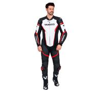 Vanucci VSM-4 Hommes Combinaison cuir 1 pièce Noir/Blanc/Rouge 54