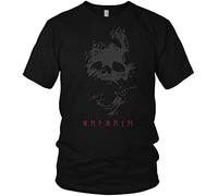 vanVerden NØRTH Legendary T-Shirt Homme - Helheim Imprimé sur la Poitrine, Cadeaux Vikings Nordiques Walhalla pour Hommes, Odin Thor Valhalla Viking Shirt, Couleur:Noir/Rouge Sang, Taille:M