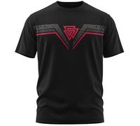 vanVerden NØRTH Legendary T-Shirt Homme - Valknut Noeud de Wotan Imprimé sur la Poitrine, Cadeaux Vikings Nordiques Walhalla pour Hommes, Odin Thor Valhalla Viking, Couleur:Noir/Rouge Sang, Taille:L