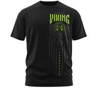 vanVerden NØRTH Legendary T-Shirt Homme - Yggdrasil 9 Mondes Arbre du Monde Imprimé sur la Poitrine, Cadeaux Vikings Nordiques Walhalla pour Hommes, Thor Valhalla, Couleur:Noir/Vert, Taille:XXL