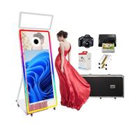 VANYA Magic Mirror Photo Booth avec écran Tactile 43", caméra et imprimante - Mini PC intégré pour l’Impression instantanée - idéal pour Les événements, Mariages (Noir, caméra + imprimante)