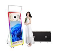 VANYA Magic Mirror Photo Booth avec écran Tactile 43",Mini PC intégré pour l’Impression instantanée - idéal pour Les événements, Mariages (Blanc)