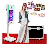 VANYA Miroir magique avec écran tactile de 54,6 cm - Machine électrique à selfie pour appareil photo reflex numérique - Pour événement, location, fête de mariage - Blanc