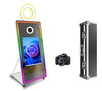 VANYA Portable 65in PhotoBooth avec caméra, écran Tactile Selfie 32in Machine de Photo Miroir Magique, pour Les événements d'anniversaire de fête de Mariage de Noël (White)