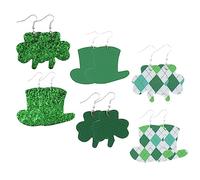 VANZACK 1 Ensemble Boucles Oreilles Cuir Vert Clover pour Fête de Saint Patrick de Fête Uniques et Festifs