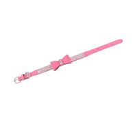 VANZACK 1 Ensemble Collier pour Animaux de Compagnie Dog Collar collerette Chat Collier pour Chat Petit Chiens Arc Colliers de Chien de Compagnie Collier de Chien Robuste Microfibre Rose