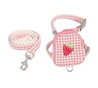 VANZACK 1 Ensemble Corde De Traction De à De Chien Harnais Animal De Compagnie Étiqueter à pour Chien Fait Chiot Chiens Marche Randonnée pour Chiot Mignon Polyester Rose