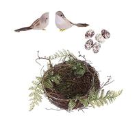VANZACK 1 Ensemble De Nids d'oiseaux Décoration De Cage À Oiseaux Oiseaux Artificiels Cage À Oiseaux Antique Décorations D'Œufs De Pâques Lit d'oiseaux Cages À Oiseaux
