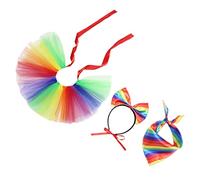 VANZACK 1 Ensemble décorations du Mois de décoration de fête de Chien Tutu Arc-en-Ciel pour Chien Dog Costume Dog Collar Tutu pour Chiens Bandana Arc-en-Ciel Plastique texturé